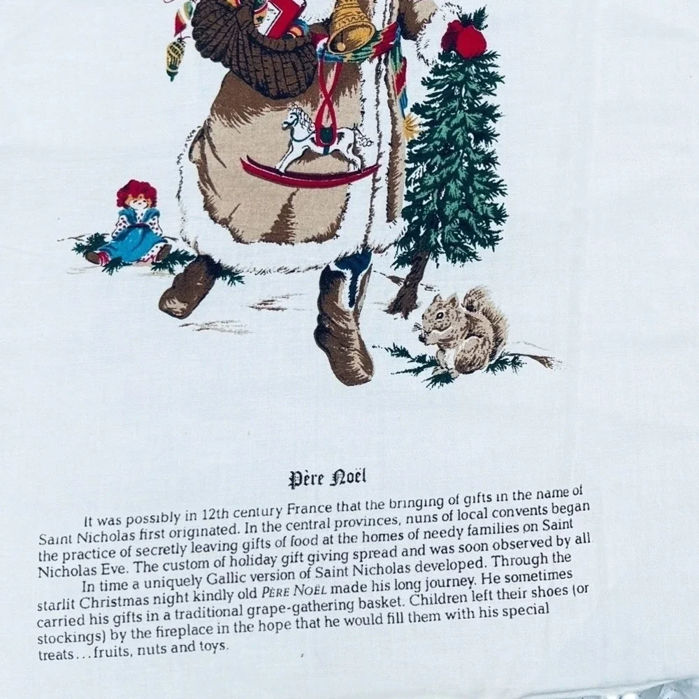 Vintage The Legend of Santa Claus Fabric Soft Book Eyelet Lace Trim Christmas